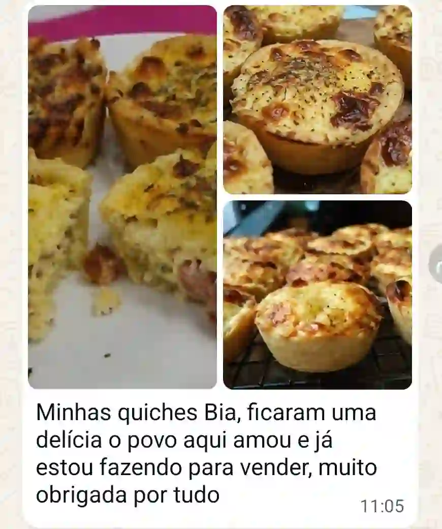 Print de depoimento de aluna sobre o curso Empadão Perfeito